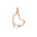 Ciondolo cuore oro rosa e argento