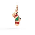 Ciondolo calza di Natale in oro rosa 9K