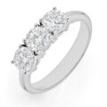 Anello trilogy in oro bianco con diamanti certificati (ct 1,50-G-SI1)