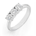 Anello trilogy in oro bianco con diamanti certificati (ct 1,00-G-VS2)