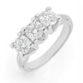 Anello trilogy in oro bianco con diamanti certificati (ct 1,50-G-VS2)
