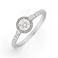Anello solitario in oro bianco e diamanti (ct 0.58)