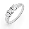 Anello trilogy in oro bianco con diamanti (ct 0,54)