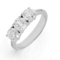 Anello trilogy in oro bianco con diamanti certificati (ct 2,12)