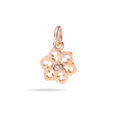 Ciondolo fiocco di neve in oro rosa con un diamante