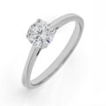 Solitario in oro bianco con diamante (ct 0,80) certificato GIA taglio brillante