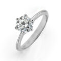 Solitario in oro bianco con diamante (ct 1,50) certificato HRD taglio brillante