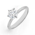 Solitario in oro bianco con diamante (ct 1,20) certificato HRD taglio brillante