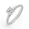 Solitario in oro bianco con diamante (ct 0,70) certificato IGI taglio brillante