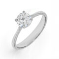 Solitario in oro bianco con diamante (ct 0,90) certificato IGI taglio brillante