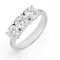 Anello trilogy in oro bianco con diamanti certificati (ct. 2,10)