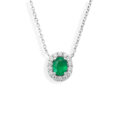 Girocollo in oro bianco con smeraldo (0,31 ct) e diamanti (0,10 ct)