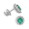 Orecchini in oro bianco con smeraldi (1,16 ct) e diamanti (0,47 ct)