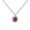 Girocollo in oro bianco con rubino (ct 0,51) e diamanti (ct 0,24)