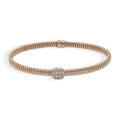 Bracciale rigido in oro rosa e centrale con diamanti (0,20 ct)