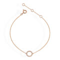 Bracciale in oro rosa e cerchietto con diamanti (ct 0,05)