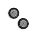 Orecchini dischetto con diamanti (ct 0.14) e diamanti neri (ct 0.24)