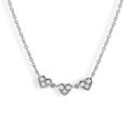 Girocollo in oro bianco e cuori con diamanti (0,06 ct)