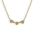 Girocollo in oro giallo e cuori con diamanti (0,06 ct)