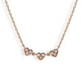 Girocollo in oro rosa e cuori con diamanti (0,06 ct)