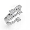 Anello trilogy in oro bianco con diamanti (ct 0.50)