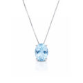 Girocollo in oro bianco con acquamarina (1,15 ct)