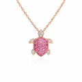 Girocollo in oro rosa e tartaruga con zaffiri rosa (0,21 ct) e diamanti (0,04 ct)