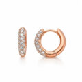 Orecchini ad anella in oro rosa con diamanti (0,46 ct)