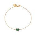 Bracciale in oro rosa e tartaruga con smeraldi (0,11 ct) e diamanti (0,04 ct)