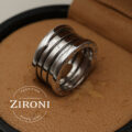Anello B.zero1 a 4 fasce in oro bianco 18K
