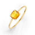Anello in oro giallo 9K con cristallo sfaccettato arancione