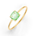 Anello in oro giallo 9K con cristallo sfaccettato verde scuro