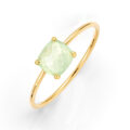Anello in oro giallo 9K con cristallo sfaccettato verde