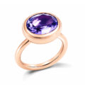 Anello in oro rosa con ametista viola (4,82 ct) - mod. grande
