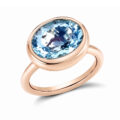 Anello in oro rosa con topazio azzurro sky (6,25 ct) - mod. grande