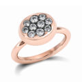 Anello in oro rosa con diamanti brown (0,57 ct) - mod. medio