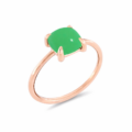 Anello in oro rosa con crisoprasio - mod. piccolo
