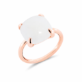 Anello in oro rosa con pietra di luna bianca - mod. grande