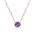 Girocollo in oro rosa con ametista viola (1,09 ct)