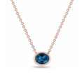 Girocollo in oro rosa con topazio blu london (1,58 ct)