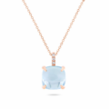 Girocollo in oro rosa con topazio blu sky e diamanti - mod. piccolo