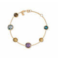 Bracciale in oro giallo 9K con gemme multicolore