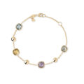 Bracciale in oro giallo 9K con gemme multicolore