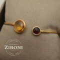 Bangle in oro giallo 18K con quarzo citrino e rodolite