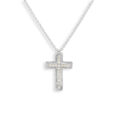 Girocollo in oro bianco e croce con diamanti (0,05 ct)